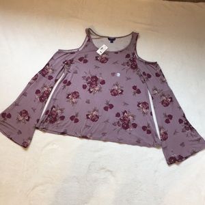 Aeropostale NWT cold shoulder bell sleeve  blouse
